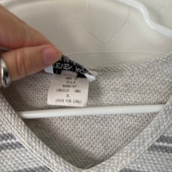 Steven Ross Naturally Vintage 90s XL Gray‎ Striped Cotton Short Sleeve Top - Picture 7 of 8